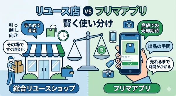 リユース店とフリマアプリの賢い使い分け