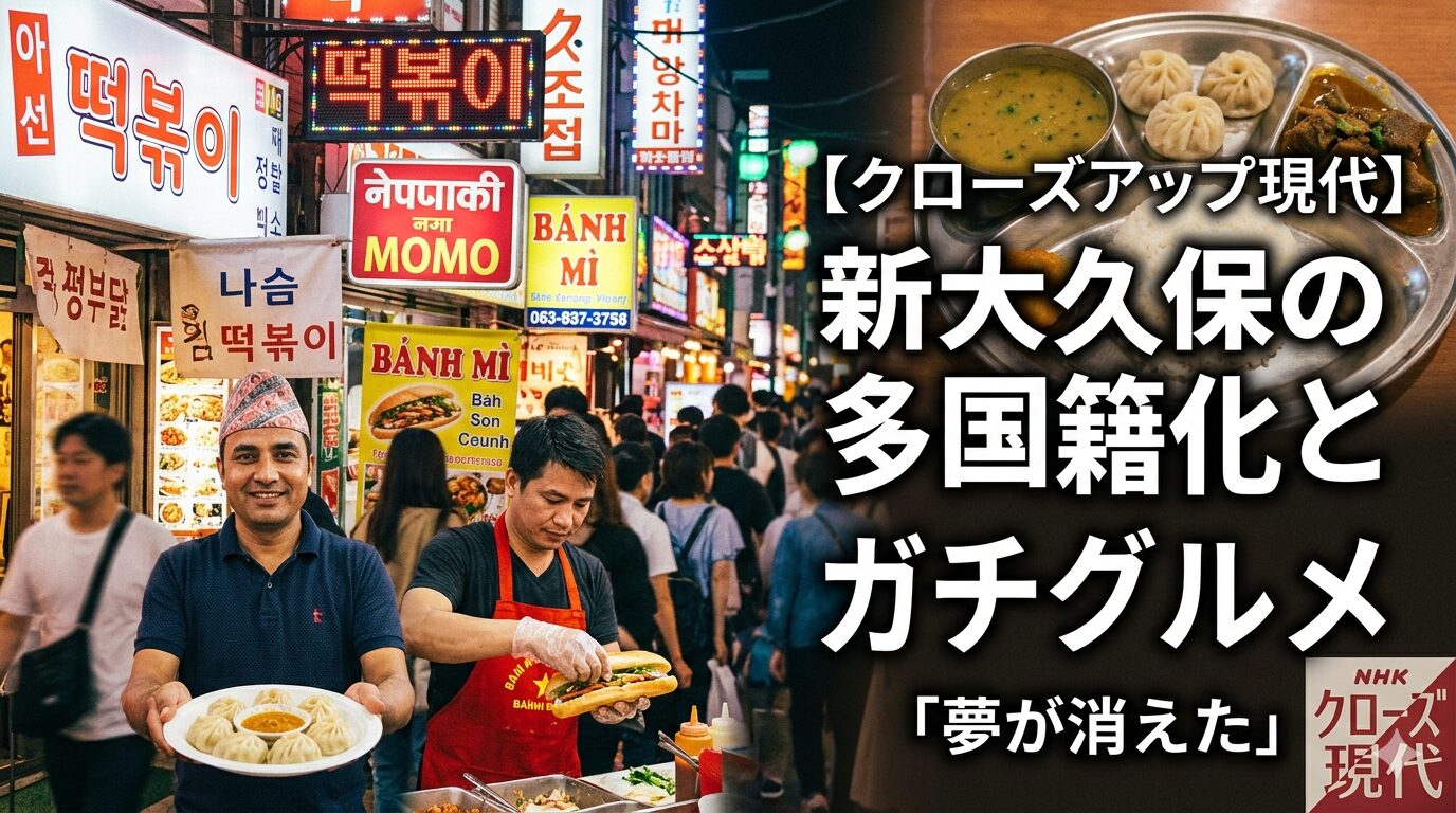 【クローズアップ現代】新大久保の多国籍化とガチグルメ「夢が消えた」