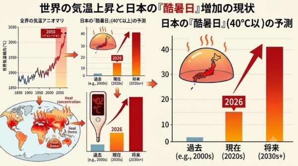 世界の気温上昇と日本の「酷暑日」増加の現状