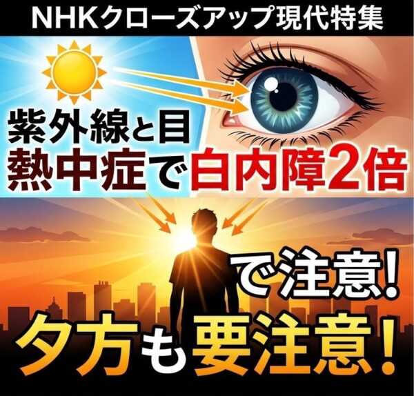 【クローズアップ現代】紫外線と目「熱中症で白内障2倍」夕方も注意