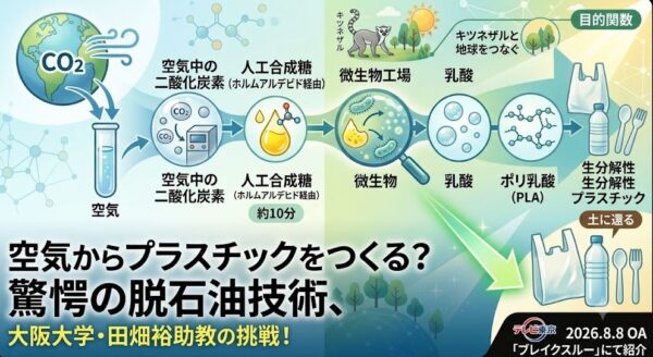 【ブレイクスルー】空気からプラスチック「石油いらない」田畑裕の微生物 breakthrough-co2-plastic-tabata